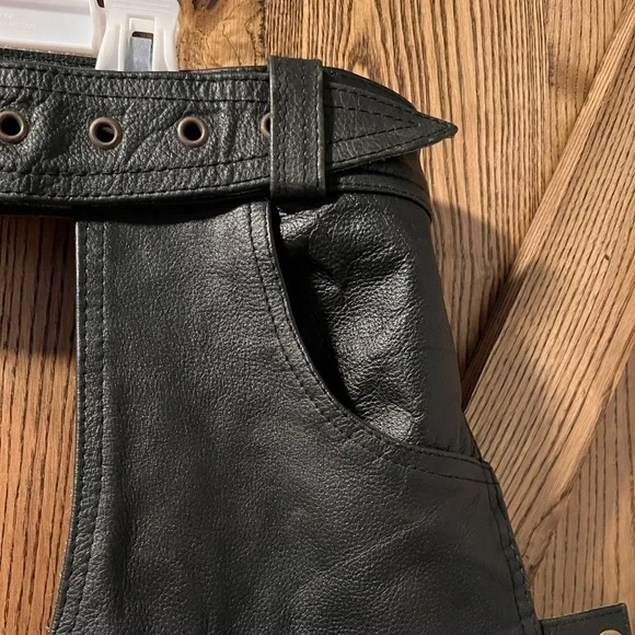 Nwot Motorcycle leather chaps L - Picture 3 of 11